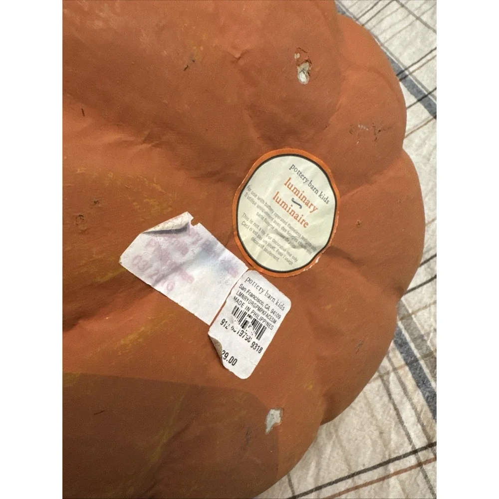 Pottery Barn Kids Halloween Luminary Jackolantern‎ Pumpkin Paper Mache Retired